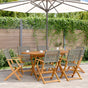 Folding Chairs 6 pcs Grey Poly Rattan and Solid Wood