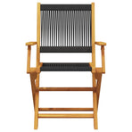 Folding Chairs 6 pcs Black Solid Wood Acacia