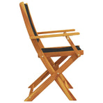 Folding Chairs 6 pcs Black Solid Wood Acacia