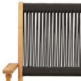 Folding Garden Chairs 6 pcs Black Solid Wood Acacia - Extra Image