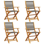 Folding Chairs 4 pcs Grey Solid Wood Acacia