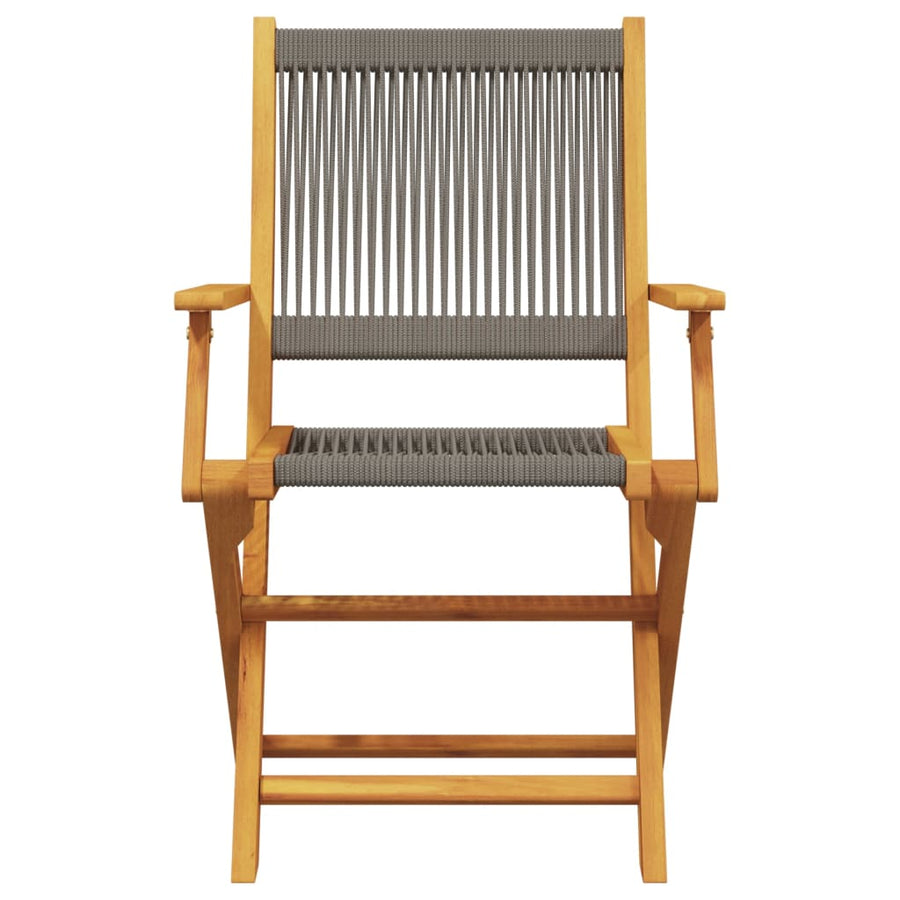 Folding Chairs 4 pcs Grey Solid Wood Acacia