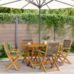 Folding Chairs 4 pcs Grey Solid Wood Acacia