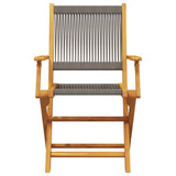 Folding Garden Chairs 6 pcs Grey Solid Wood Acacia - Top-Down View