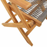 Folding Garden Chairs 6 pcs Grey Solid Wood Acacia - Low Angle