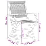 Folding Garden Chairs 4 pcs Beige Solid Wood Acacia - Extra Image