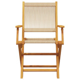 Folding Garden Chairs 6 pcs Beige Solid Wood Acacia