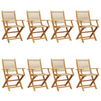 Folding Chairs 8 pcs Beige Solid Wood Acacia
