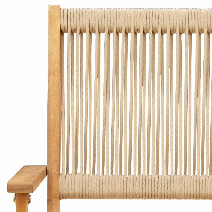 Folding Chairs 8 pcs Beige Solid Wood Acacia