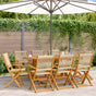 Folding Chairs 8 pcs Beige Solid Wood Acacia