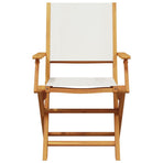Folding Chairs 8 pcs Cream White Fabric and Solid Wood