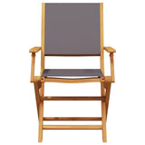 Folding Chairs 4 pcs Anthracite Fabric and Solid Wood