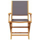 Folding Garden Chairs 4 pcs Anthracite Fabric and Solid Wood - Top-Down View