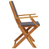 Folding Chairs 4 pcs Anthracite Fabric and Solid Wood