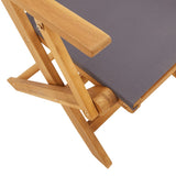 Folding Chairs 4 pcs Anthracite Fabric and Solid Wood