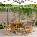 Folding Chairs 4 pcs Anthracite Fabric and Solid Wood