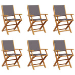 Folding Chairs 6 pcs Anthracite Fabric and Solid Wood
