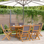 Folding Chairs 6 pcs Anthracite Fabric and Solid Wood