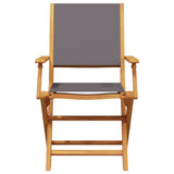 Folding Garden Chairs 8 pcs Anthracite Fabric and Solid Wood - Top-Down View