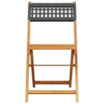 Folding Chairs 4 pcs Black Poly Rattan and Solid Wood