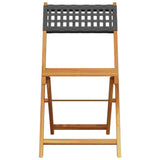 Folding Garden Chairs 8 pcs Black Poly Rattan and Solid Wood - Top-Down View