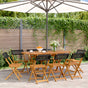 Folding Chairs 8 pcs Black Poly Rattan and Solid Wood