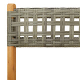 Folding Chairs 4 pcs Grey Poly Rattan and Solid Wood