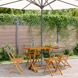 Folding Chairs 4 pcs Grey Poly Rattan and Solid Wood