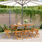 Folding Chairs 8 pcs Grey Poly Rattan and Solid Wood