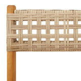 Folding Chairs 4 pcs Beige Poly Rattan and Solid Wood