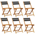 Folding Chairs 6 pcs Black Solid Wood Acacia