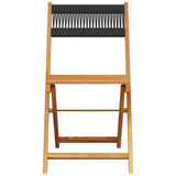 Folding Chairs 6 pcs Black Solid Wood Acacia