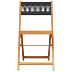 Folding Chairs 6 pcs Black Solid Wood Acacia