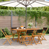 Folding Chairs 6 pcs Black Solid Wood Acacia