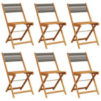 Folding Chairs 6 pcs Grey Solid Wood Acacia