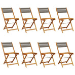 Folding Chairs 8 pcs Grey Solid Wood Acacia