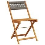Folding Chairs 8 pcs Grey Solid Wood Acacia