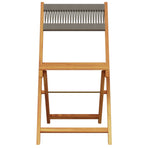 Folding Chairs 8 pcs Grey Solid Wood Acacia