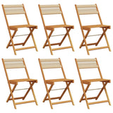 Folding Chairs 6 pcs Beige Solid Wood Acacia