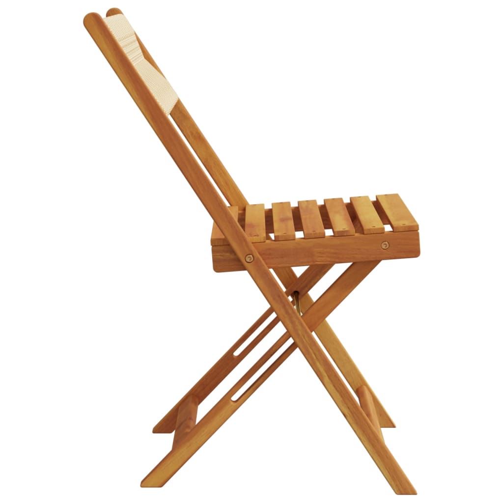Folding Chairs 6 pcs Beige Solid Wood Acacia