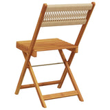 Folding Garden Chairs 6 pcs Beige Solid Wood Acacia - Rear View