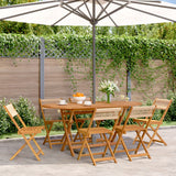 Folding Chairs 6 pcs Beige Solid Wood Acacia