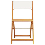 Folding Chairs 6 pcs Cream White Fabric and Solid Wood