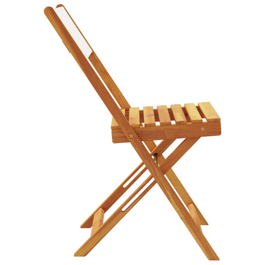 Folding Chairs 8 pcs Cream White Fabric and Solid Wood