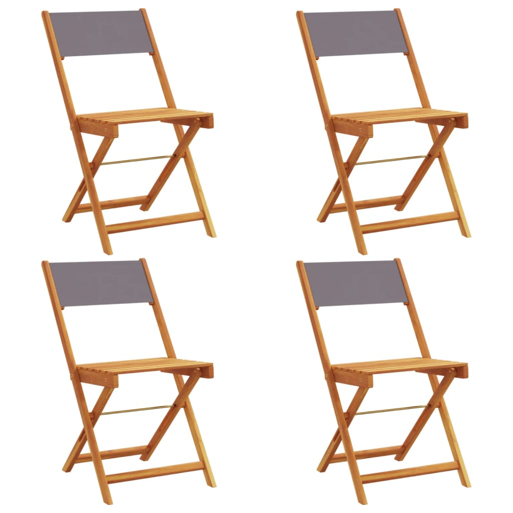 Folding Chairs 4 pcs Anthracite Fabric and Solid Wood