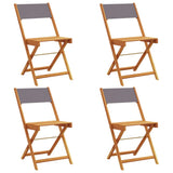 Folding Chairs 4 pcs Anthracite Fabric and Solid Wood