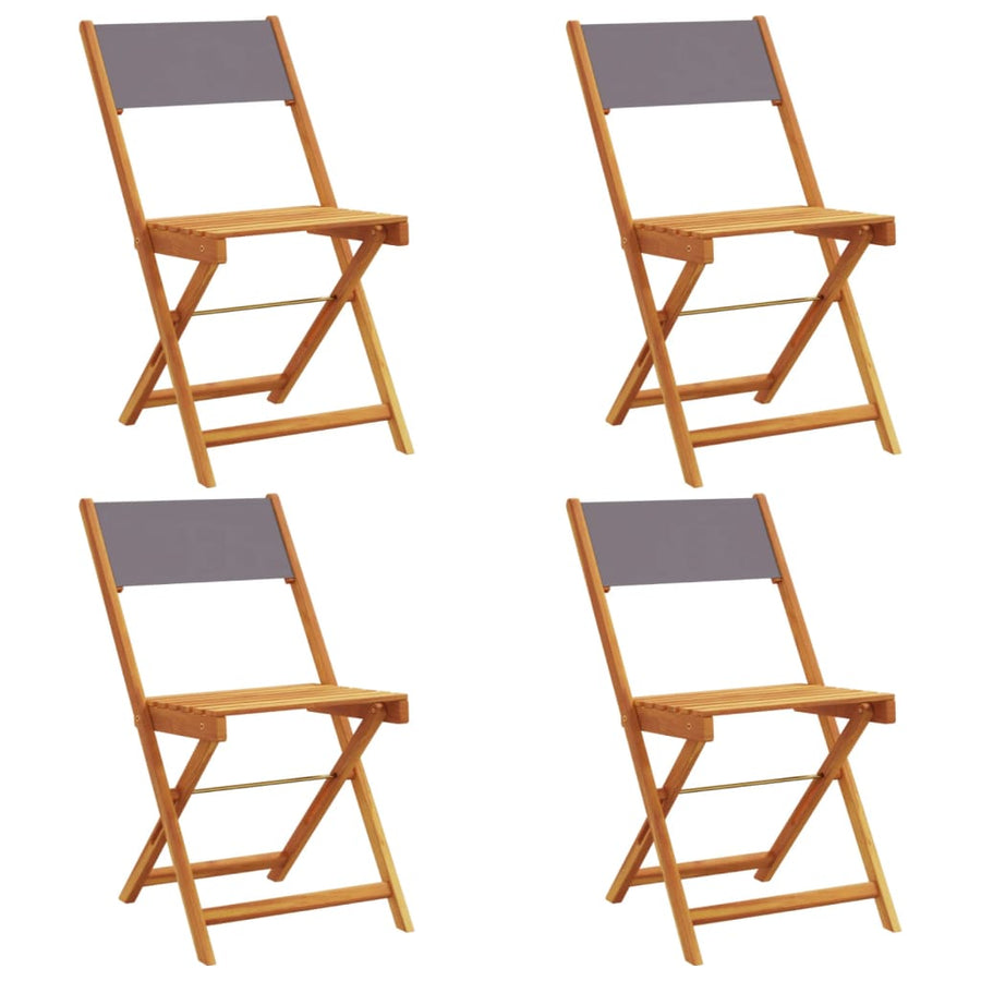 Folding Chairs 4 pcs Anthracite Fabric and Solid Wood