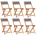 Folding Chairs 6 pcs Anthracite Fabric and Solid Wood
