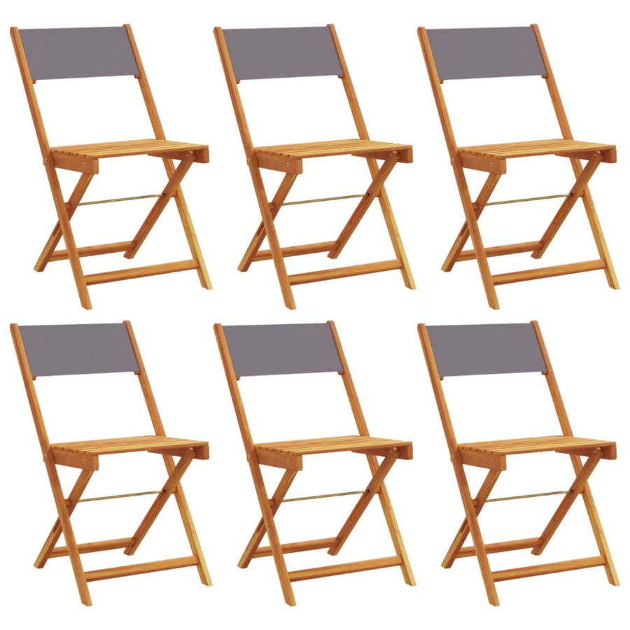 Folding Chairs 6 pcs Anthracite Fabric and Solid Wood