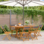 Folding Chairs 6 pcs Anthracite Fabric and Solid Wood
